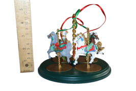 1989 Hallmark CAROUSEL Horses Set Lot Star Snow Holly Ginger Display Sta... - £10.19 GBP