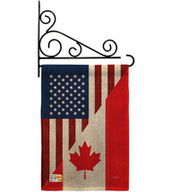 US Canada Friendship Burlap - Impressions Decorative Metal Fansy Wall Bracket Ga - £26.55 GBP