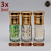 3x Arabic Perfume Oil Musk Tahara 3ml White Jasmine مسك الطهارة BEST OFEER - $13.71