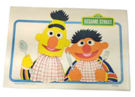 Vintage CTW Seasame Street Bert and Ernie Vinyl Placemat Muppets Activity Sheet - £18.18 GBP