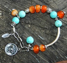 Beaded bracelet, gemstone beaded bracelet, Boho bracelet (B298) - £14.38 GBP