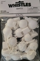 Celebration &amp; Sports Whistles White with Lanyards 12/Pk age 3+ - $3.95