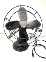 Vintage 12&quot; 1950&#39;s Westinghouse Oscillating Table Fan Brown &amp; Gold Working. - £142.38 GBP