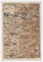1911 Antique Map Of Vicinity Of Badenweiler Schwarzwald Black Forest / Germany - £17.09 GBP