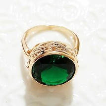 Women&#39;s Day Gorgeous 5 Ct Lab-Created Green Emerald Engagement Wedding Ring 925 - £51.81 GBP