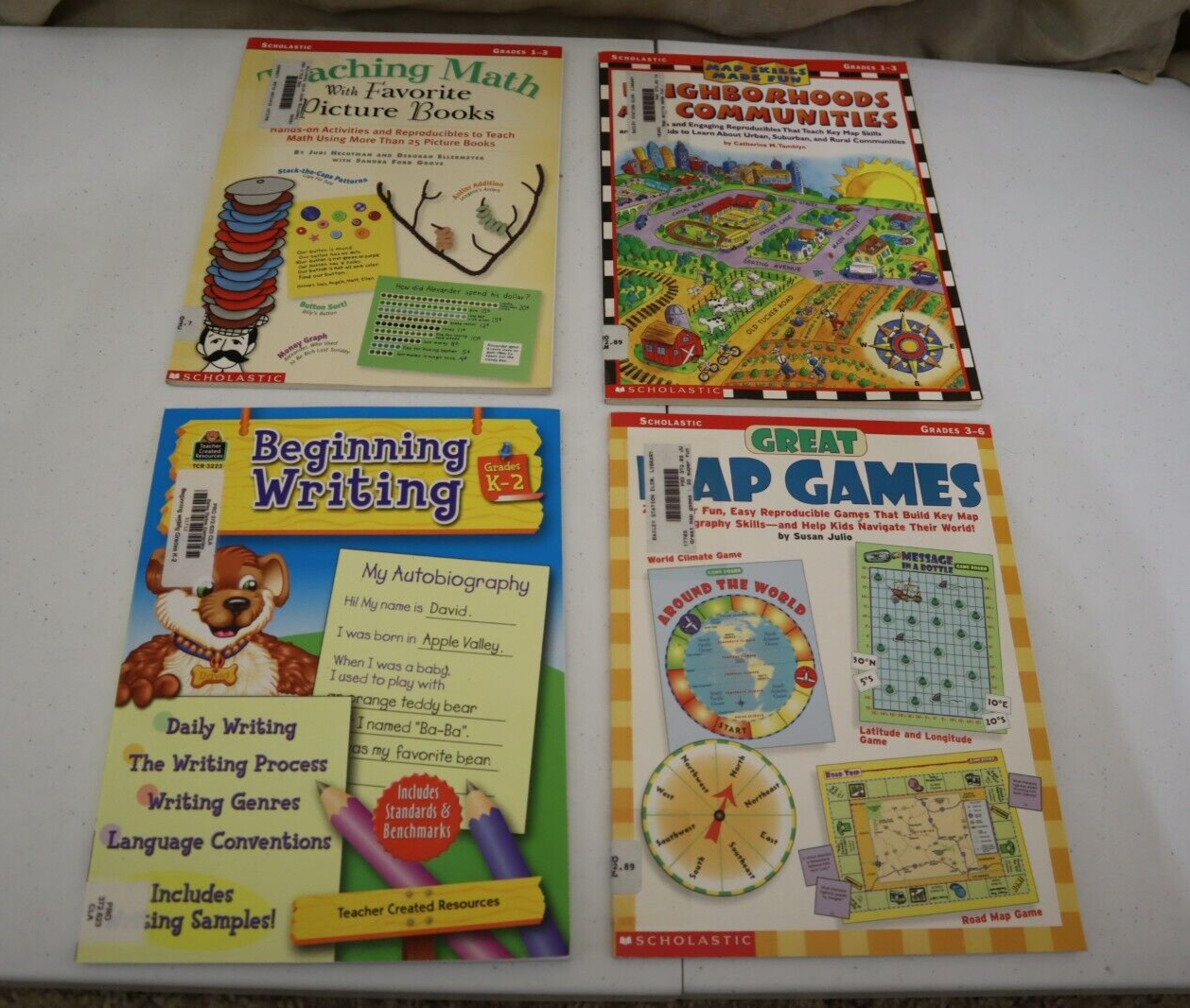 Scholastic Books Great Map Games-Beginning Writing-Teaching Math-Map Ski... - $16.78
