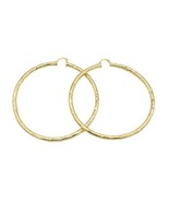 18k Layered real gold filled Round hoop earrings top quality 80mm - $15.93 CAD
