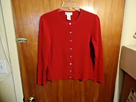 Womens Worthington Petite Size P M Red Long Sleeve Button Down Top &quot; BEA... - £13.25 GBP
