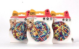 3 Count Pet Zone Chase Knitty Kitty Rattling Yarn Ball Active Play Cat Toy - £16.44 GBP