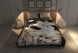 FOHOG COLLECTION King Blanket Lightweight Unicorn Black Plush Throw Kore... - $64.34+