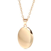 Hot Fashion Glossy Dangle Necklace 585 Rose Gold Simple Oval Necklace For Women  - $8.91