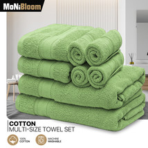 8 Piece Towel Set 100% Cotton 2 Bath Towels+2 Hand Towels+4 Washcloths D... - £57.54 GBP