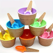 Ice cream Bowl With Spoon 1/6 Set Pastel Spring Summer Birthday Party Kitchen - £4.74 GBP+