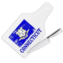Connecticut : Gift Cutting Board Flag Distressed Souvenir State USA Christmas Bi - £22.90 GBP+