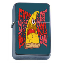 Pizza Love Let Kill You Em1 Flip Top Oil Lighter Wind Resistant - £11.82 GBP