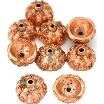 Flower Bead Caps Bali Copper Plated 11mm 16 Grams 8Pcs Approx. - £5.39 GBP