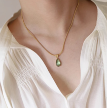Rain Drop Necklace, Dainty Boho Jewelry, Minimalist Droplet Pendant Neck... - $22.47