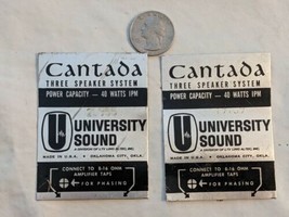 Lot of 2 Vintage University Sound Cantada Three Speaker System Badge LTV... - $29.69