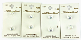 Vintage Streamline Buttons Genuine Glass Size 16 3/8ths 10mm West Germany - $9.74