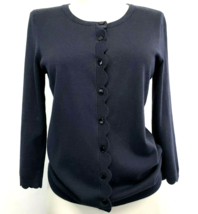 Talbots Womens Petites navy blue button-up Cardigan Sweater  P/XS - $19.00