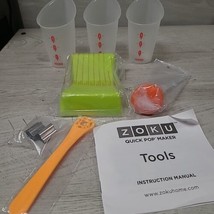 ZOKU Quick Pop Maker Tool Set Siphon Tray Cups Stencils Fruit Wand - £5.90 GBP