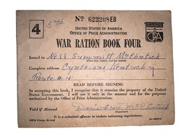 WW11 War Ration Books- 4 Crrynthiana ￼ Kentucky ￼ - $274.56 MXN