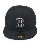 Boston Red Sox New Era 59FIFTY Black logo with White Border Fitted Hat A... - $58.98 CAD+