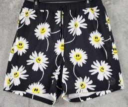 Neff Board Shorts Mens Extra Large Black White Sunflowers Beach Swim Trunks - £22.15 GBP