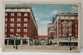 Battle Creek Mich. McCamley St Showing Post Bldg Post Tavern 1919 Postcard A15 - £7.43 GBP