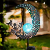 Garden Solar Lights Outdoor Decorative Moon Solar Lights With Fairy Outdoor Meta - £37.87 GBP
