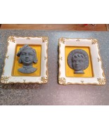 Vintage Norcrest Japan Scottish Cameo Framed Wall Art 7&quot; x 8&quot; Pair - $68.26 CAD