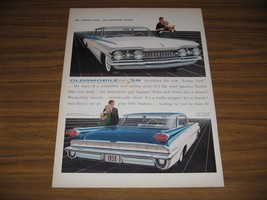 1958 Print Ad The 1959 Oldsmobile Ninety-Eight Holiday Sport Sedan Happy... - $14.25