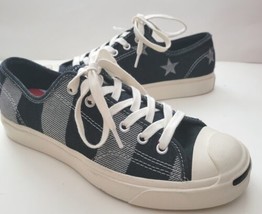 Converse Jack Purcell Black Gray Stars &amp; Stripes Lace-Up Sneakers M6.5/W8 New - £46.39 GBP