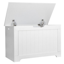 Wooden Toy Box Storage Chest Bench With 2 Safety Hinge Lift Top Entryway White - £78.23 GBP