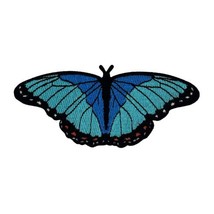 Blue Morpho Butterfly Embroidered Iron-on Patch - £5.34 GBP