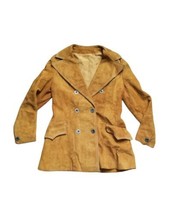 Vintage 70s Women Boho Hippie Suede  blazer Jacket M size 10 - £74.07 GBP