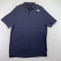 Champion C9 Mens Polo Shirt Size Large Navy Blue Stripe Short Sleeve Snaps - $14.85