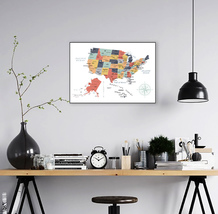 Usa digital Happy Colorful Map Print, Cool Map,Travel map Map Guest Book... - £5.58 GBP