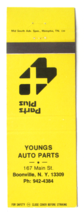 Young&#39;s Auto Parts - Boonville, New York 20 Strike Matchbook Cover Match... - £1.40 GBP