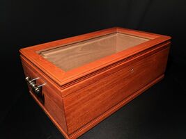CIGAR HUMIDOR BY REED AND BARTON LARGE - THICK BEVELED GLASS NIB - €419,99 EUR