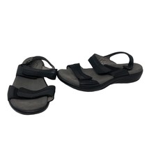 SAS Womens Black Leather Slingback Strap Sandals Comfort Size 9 M - £67.25 GBP