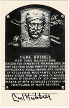 Carl Hubbell Signed Autographed Artvue Hall of Fame HOF Postcard Plaque PSA COA - £45.88 GBP