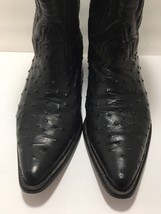 Rancho Black Leather Cowboy Western Boots 27 1/2 EE Ostrich Embroidery M... - $2,482.28 MXN