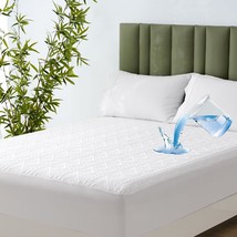 Phf 100% Waterproof King Size Mattress Protector, Viscose Derived From Bamboo, - £32.42 GBP