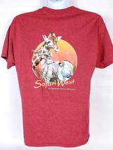 Safari West Wildlife Preserve Men&#39;s T-Shirt Large Graphic Short Sleeve Red - $259.83 MXN