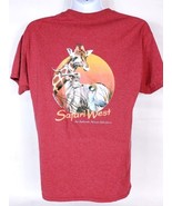 Safari West Wildlife Preserve Men&#39;s T-Shirt Large Graphic Short Sleeve Red - €11,89 EUR
