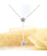 Spring Release 925 Sterling Silver Dazzling Daisies Necklace with Clear ... - £17.06 GBP