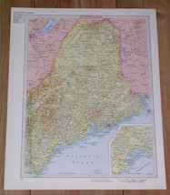 1951 Original Vintage Map Of Maine Portland / Verso Louisiana New Orl EAN S - $26.53