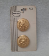 VTG Scovill Gold Metallic Eagle with Arrow Size 36 Buttons on Card ~ Mil... - $5.89