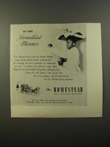 1954 The Homestead Resort Ad - In the Homestead Manner - £14.78 GBP